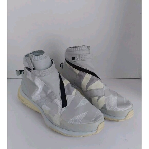 Modern High-Top Sneakers Geometric Pattern Athletic Urban‎ Streetwear Grey White main image 5